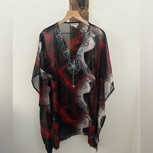 Signature Black and Red Tunic with Artistic Design